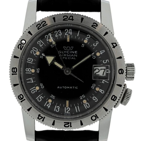 Glycine 36mm Airman Special Automatic Stainless Steel GMT Watch! Ref - Picture 1 of 7